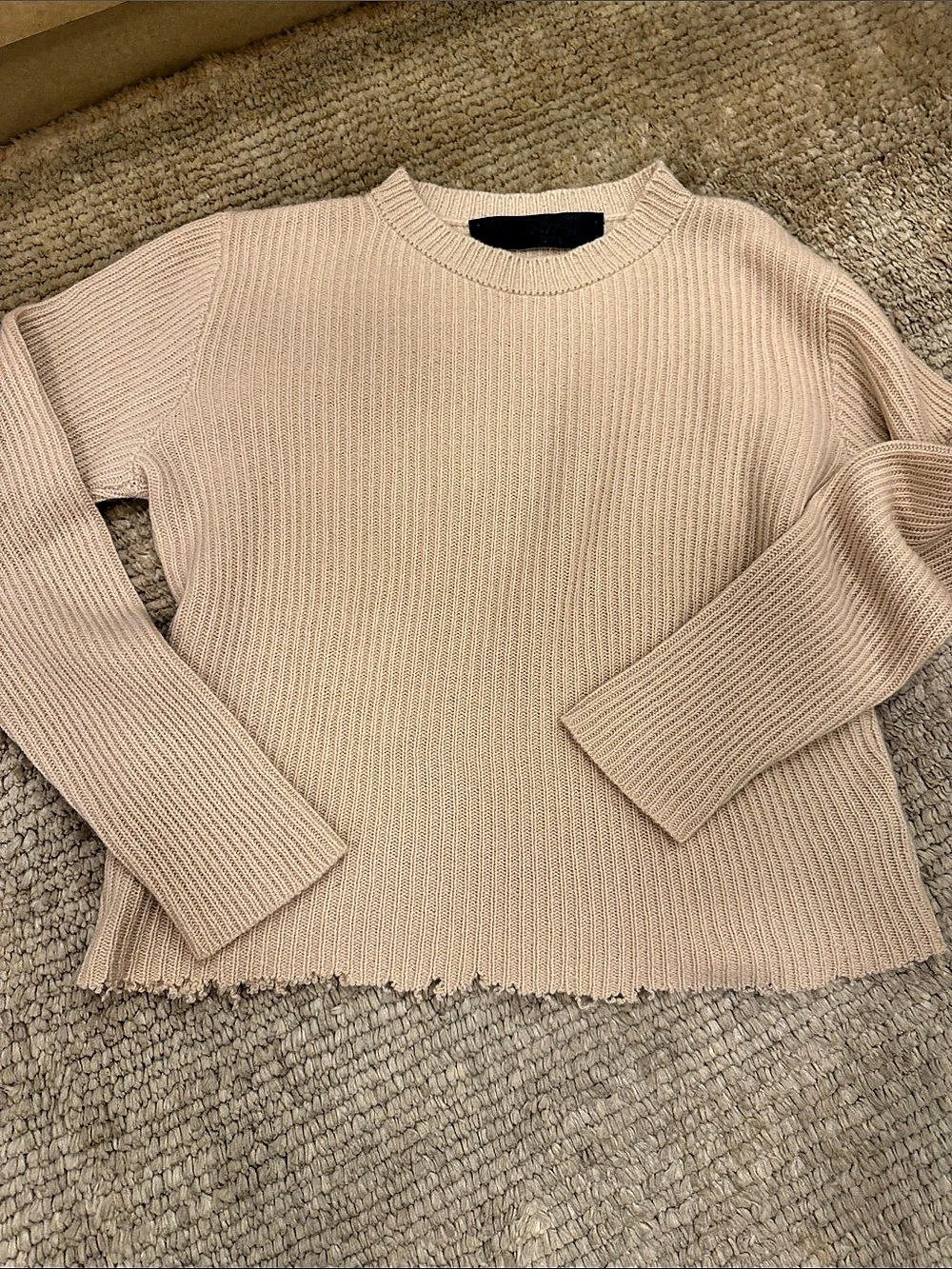 The Elder Statesman Elena Cashmere Crop Sweater Pink XS